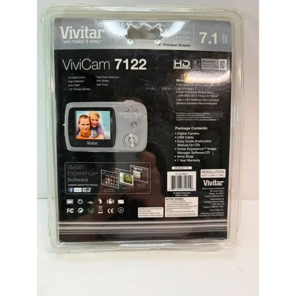 Brand New Vivitar ViviCam 7122 Digital Camera 7.1MP Y2K Retro Point and Shoot